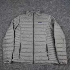 Patagonia Down Sweater Jacket Womens XL Gray Quilted Puffer Full Zip 84683